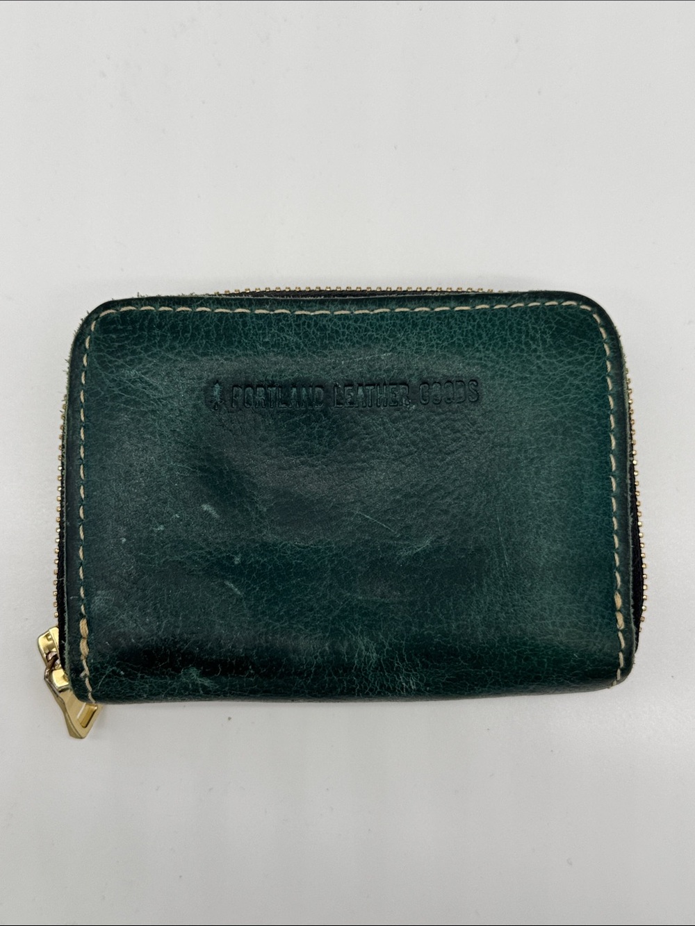 Portland Leather Goods Forest Green Zip Card Wallet